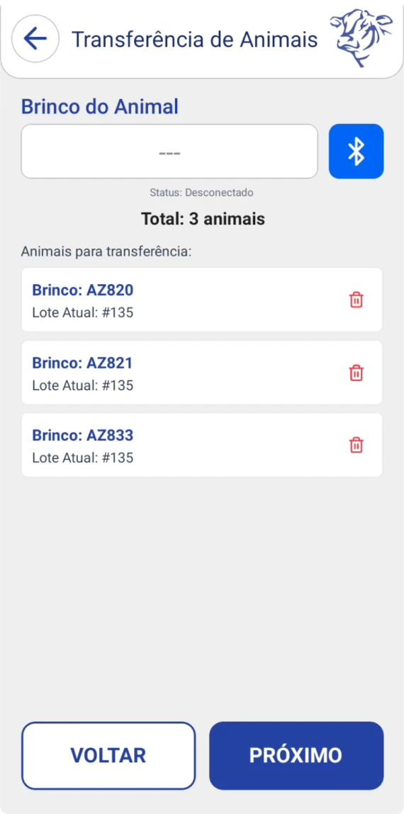 Tela 1 do app de coleta de dados BeefSystem